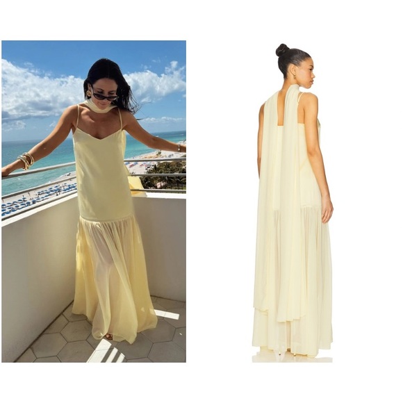 Show Me Your MuMu Dresses & Skirts - Show Me Your Mumu Dalia Maxi Dress in Pale Yellow Size Small NO SCARF